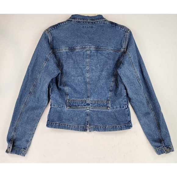 Guess Jean Jacket Womens Large Blue Denim Classiccore Casual Vintage USA - Picture 2 of 11